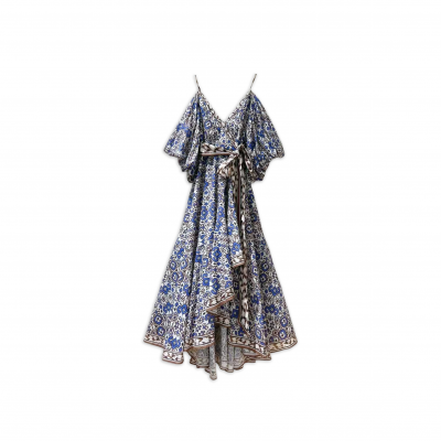 ZIMMERMANN COLD-SHOULDER PRINTED MIDI DRESS